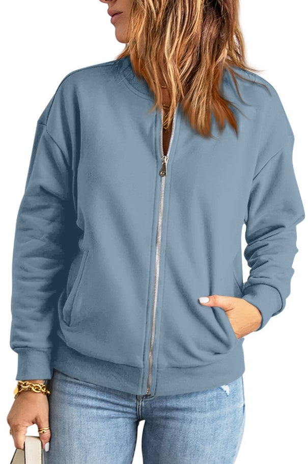 Juanita | Chaqueta informal con cremallera y cuello redondo.
