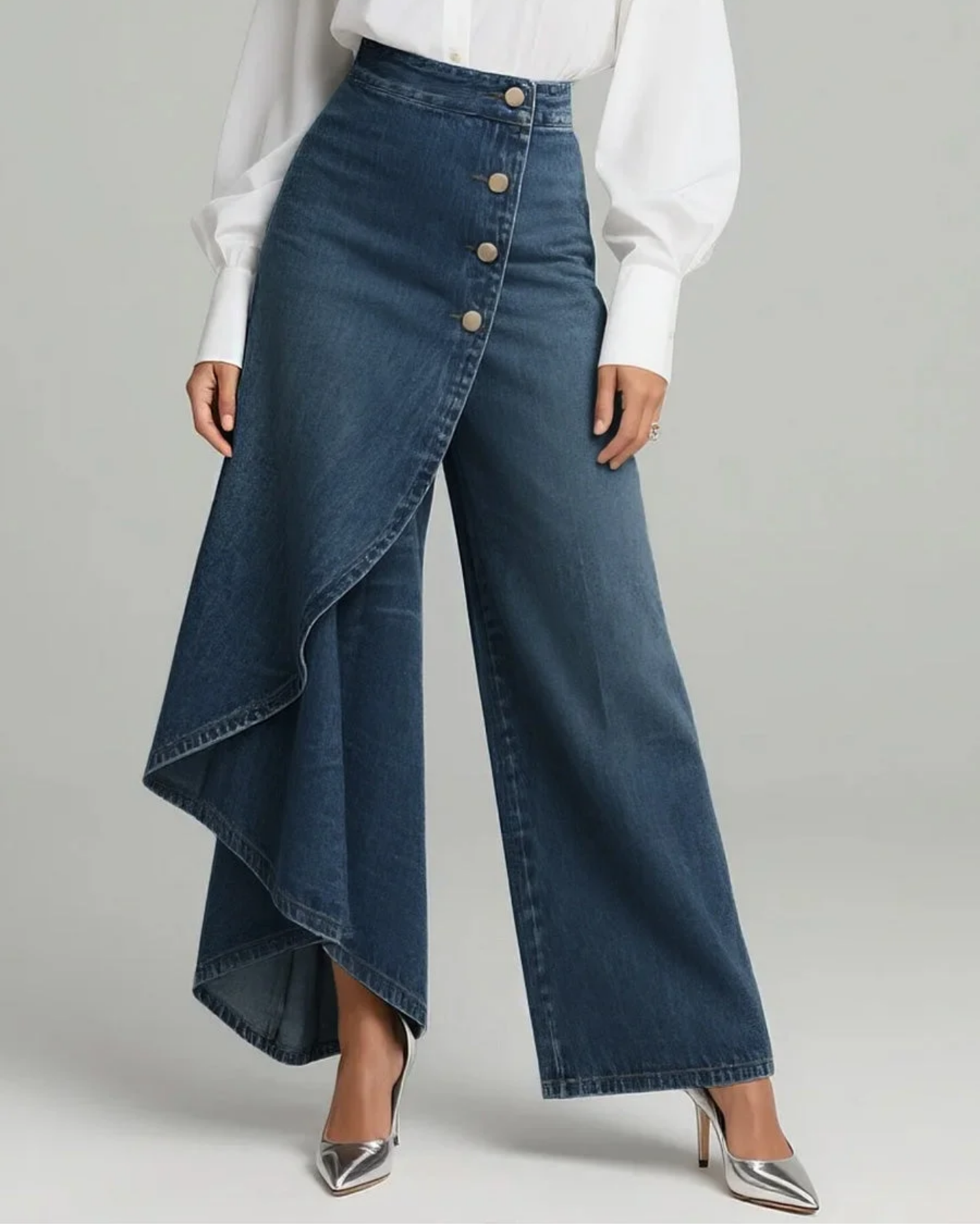 Lule | Falda denim asimétrica con botones