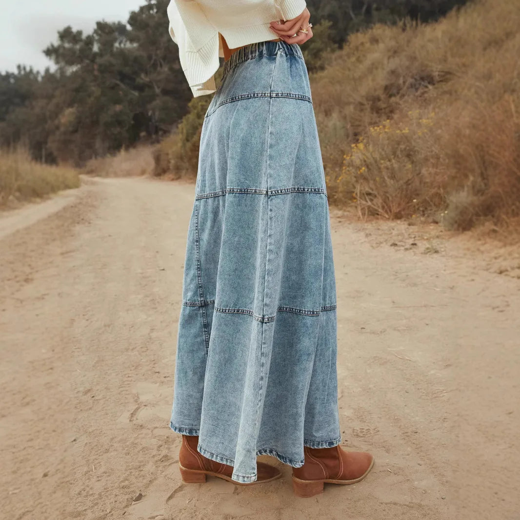 Linda | Falda vaquera maxi