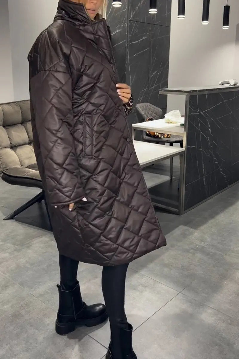 Kendall | Eleganter, figurschmeichelnder Wintermantel – Warm ohne aufzutragen, mit Leopard-Futter