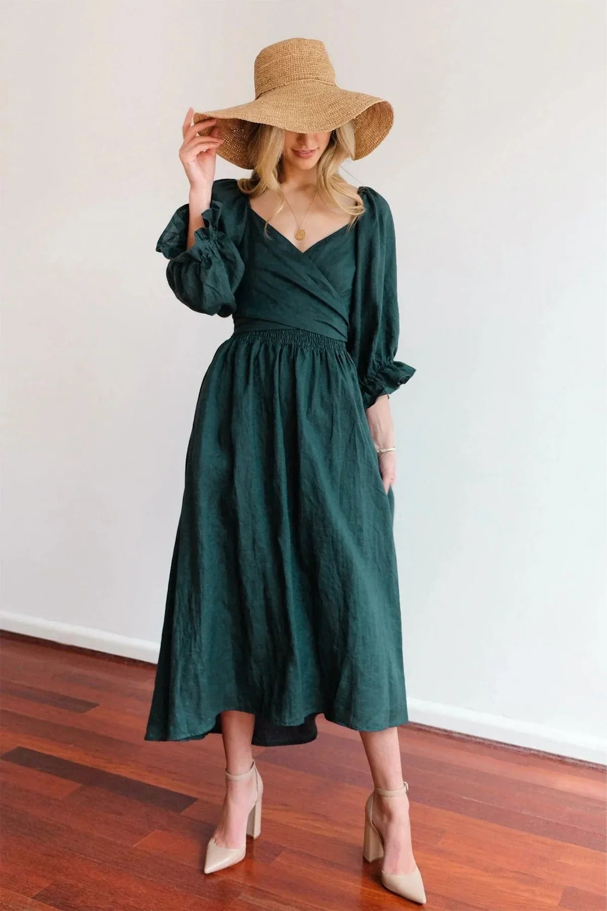 Ophelia | Vestido francés con mangas con volantes