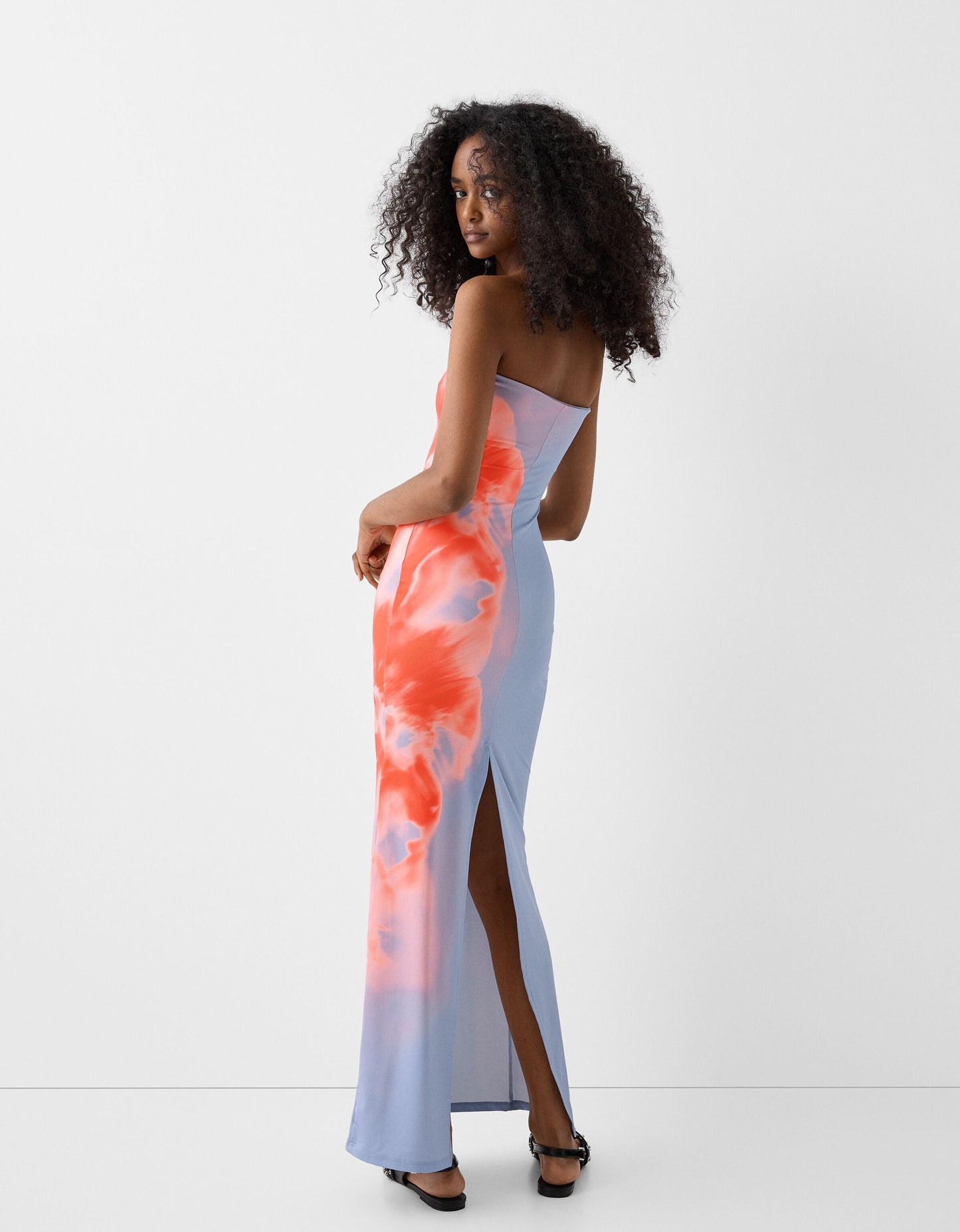 Saskia | Vestido bandeau con estampado floral