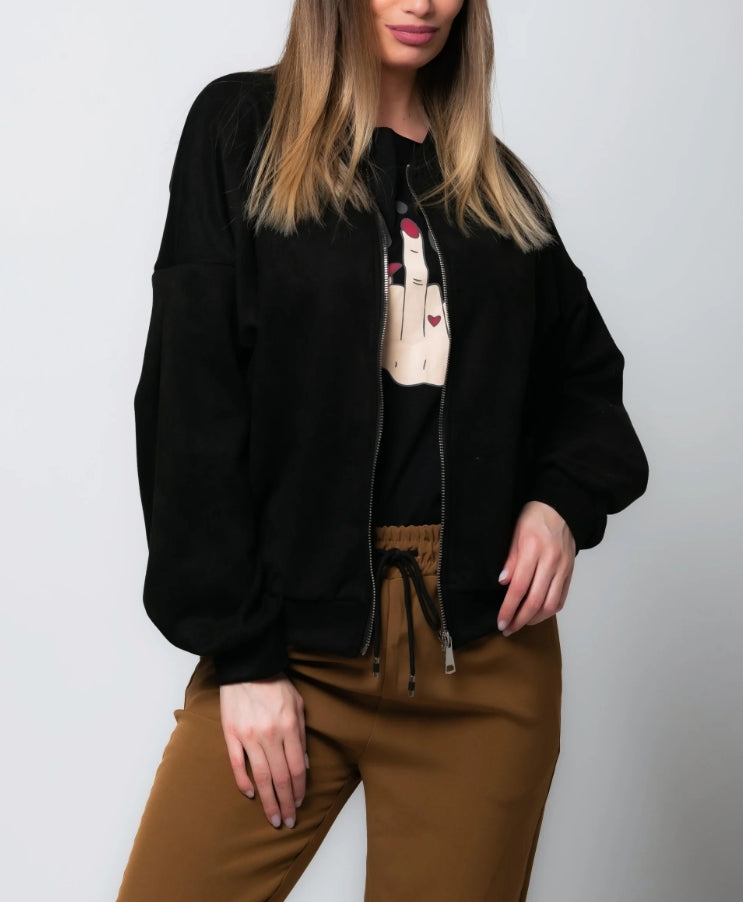 Juanita | Chaqueta informal con cremallera y cuello redondo.