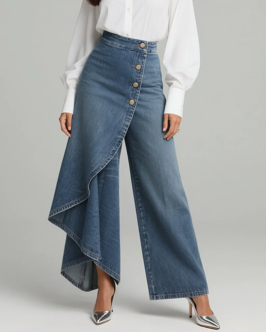 Lule | Falda denim asimétrica con botones