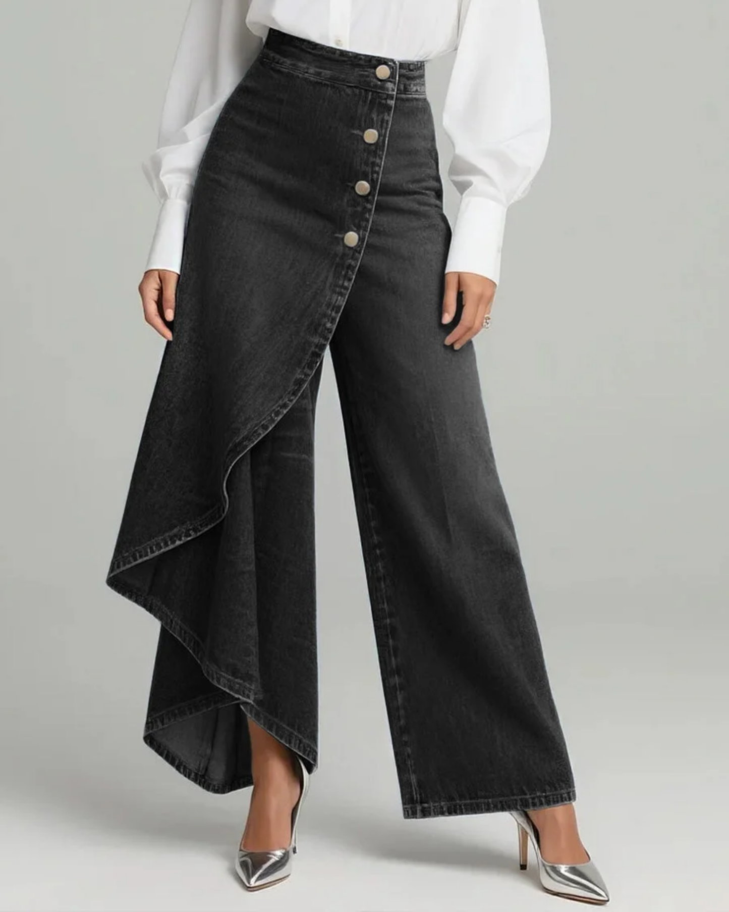 Lule | Falda denim asimétrica con botones