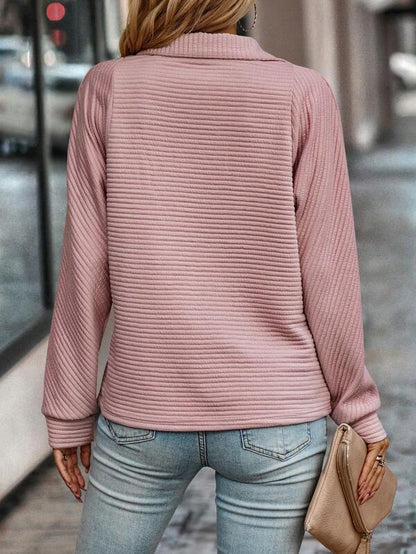 Eliza | Elegante jersey con cuello en V cremallera