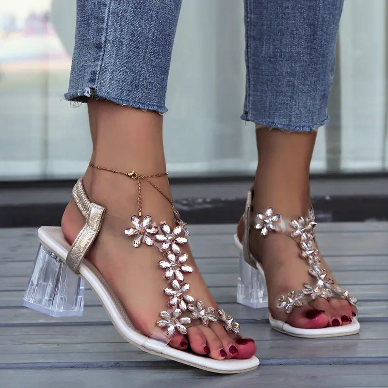 Fátima | Sandalias tacón transparente