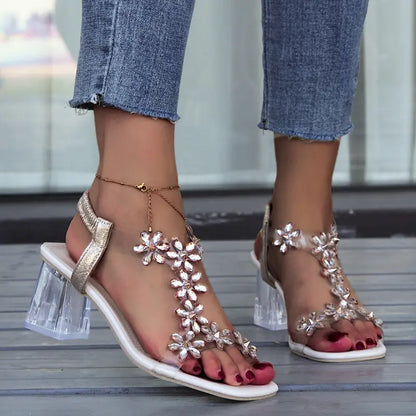 Fátima | Sandalias tacón transparente