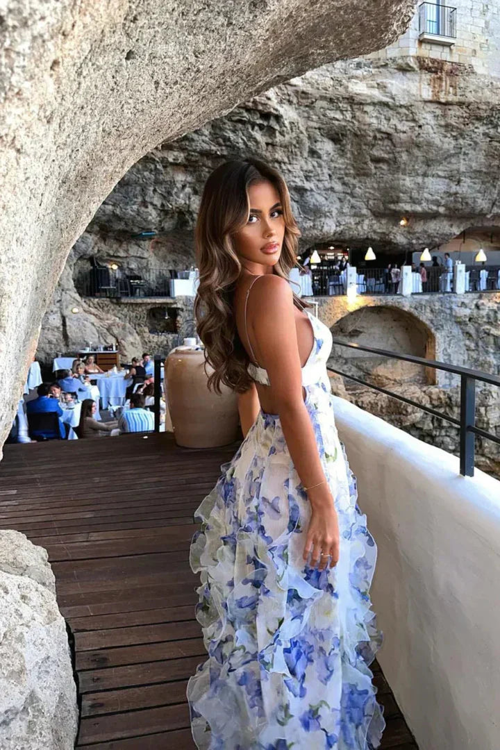 Pristina | Vestido con volantes y estampado floral