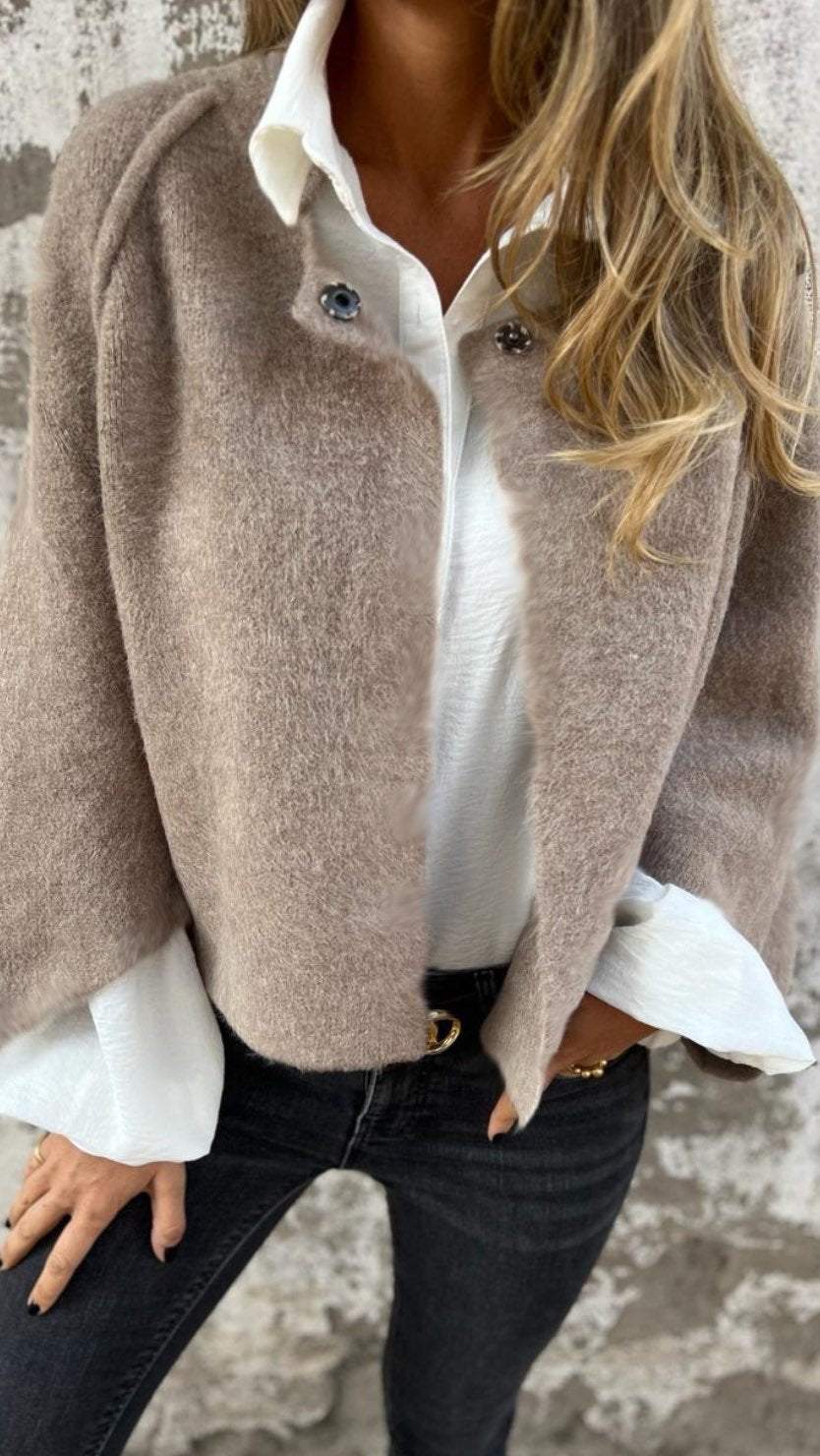 Bea | Chaqueta de lana para mujer con cuello redondo y mangas largas