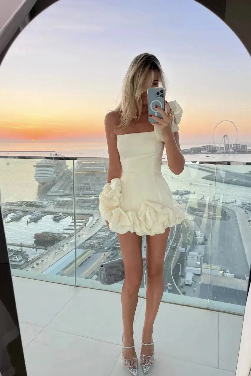 Lena | Elegante minivestido con estampado floral