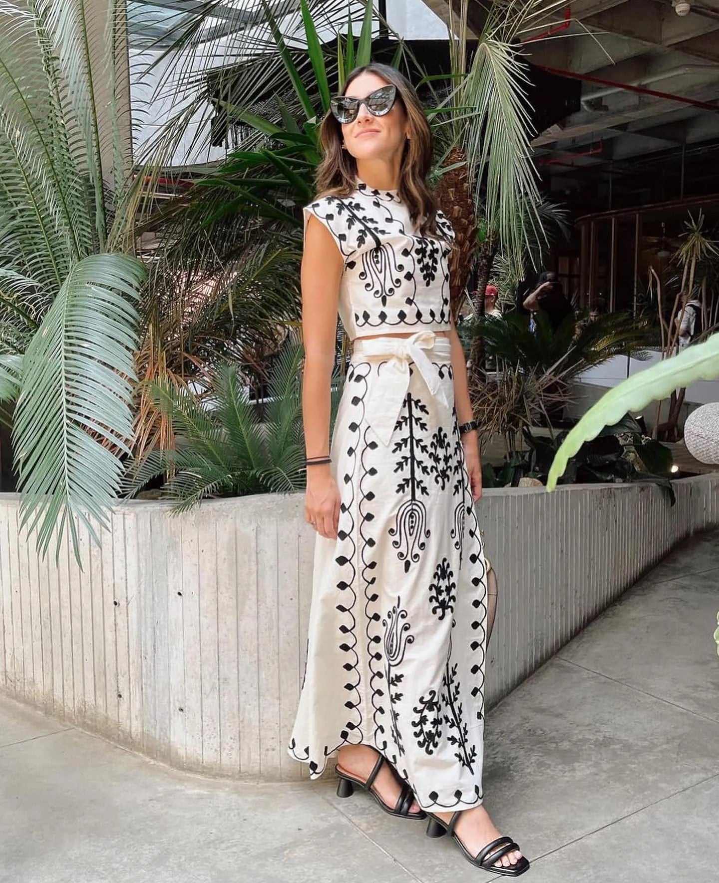 Michaela | Conjunto compuesto por top y falda larga
