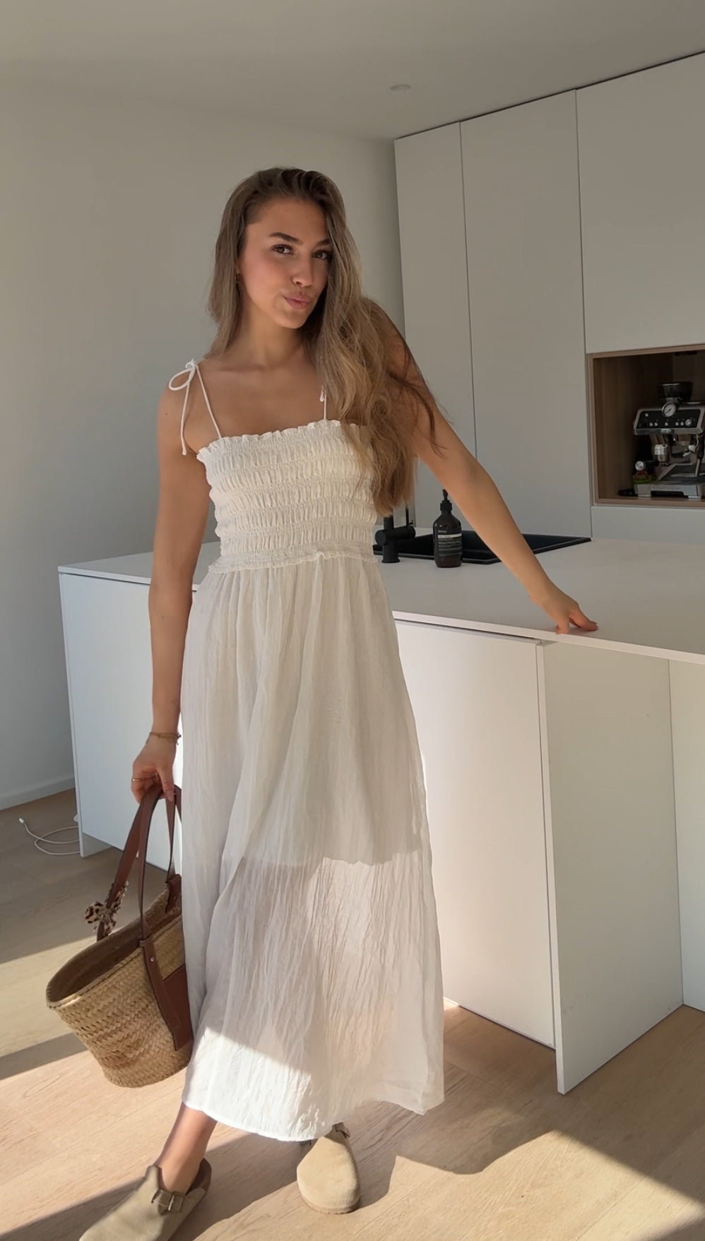 Midi | Vestido maxi de algodón coconut