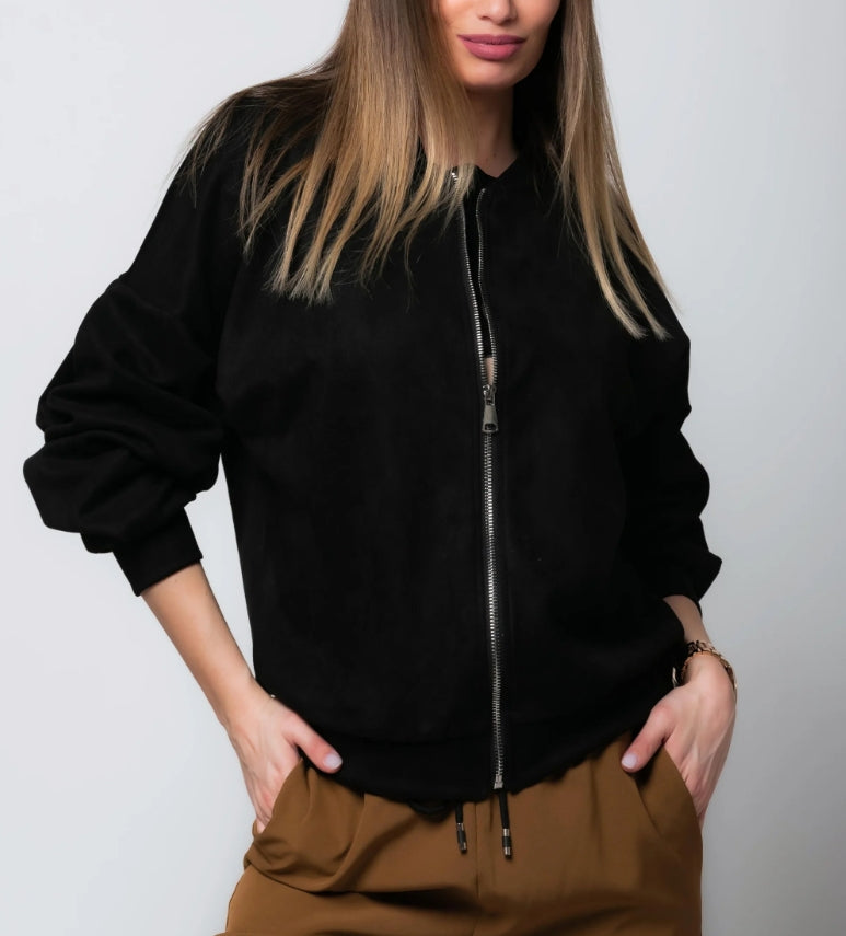 Juanita | Chaqueta informal con cremallera y cuello redondo.