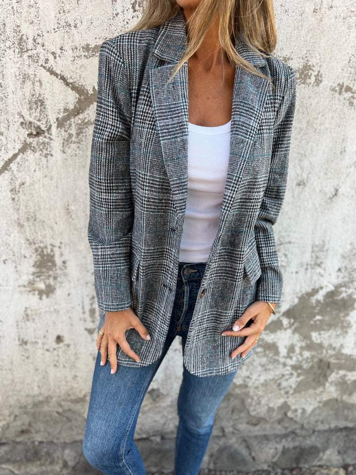 Maria | Blazer informal a cuadros con solapa