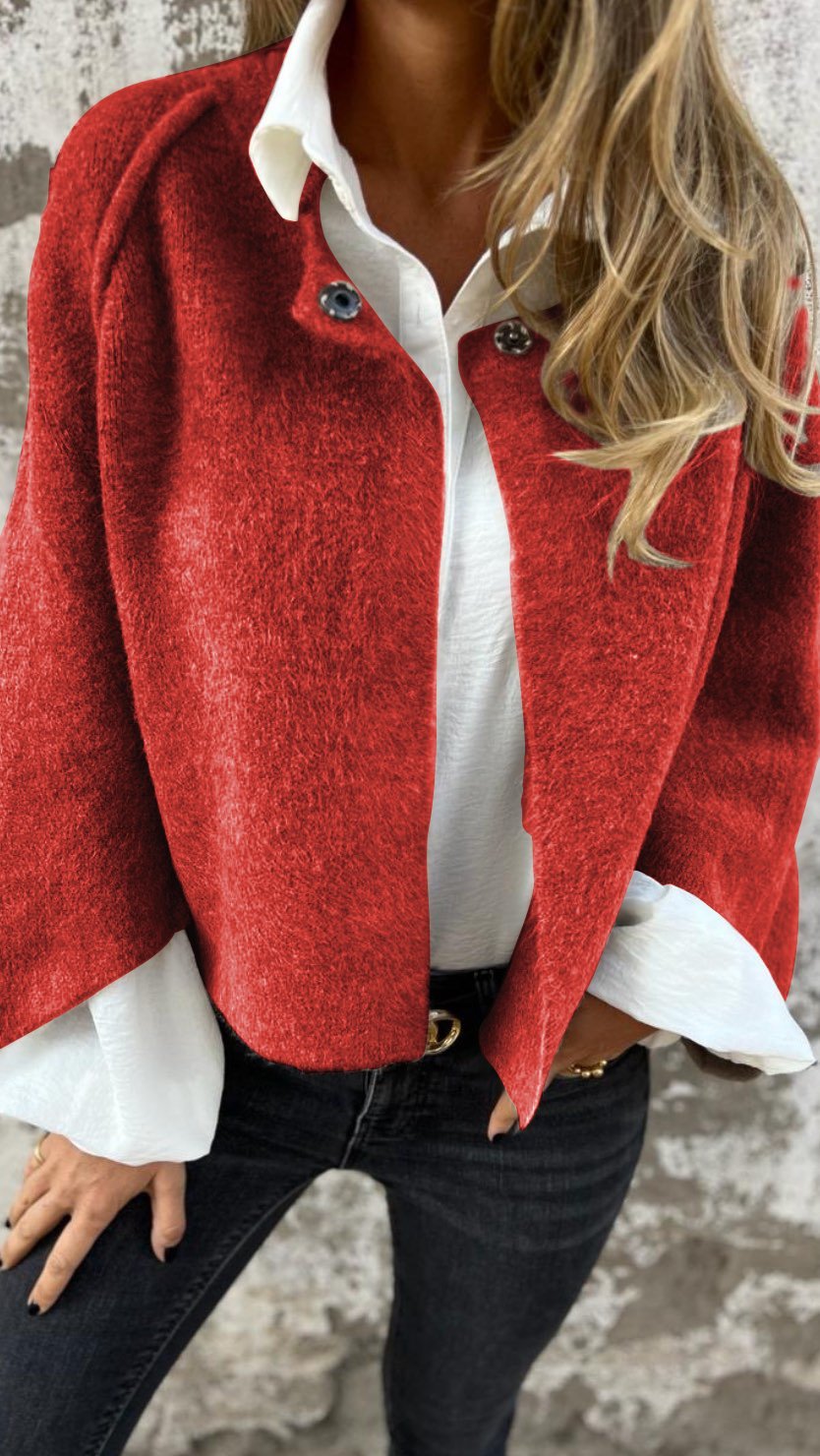 Bea | Chaqueta de lana para mujer con cuello redondo y mangas largas