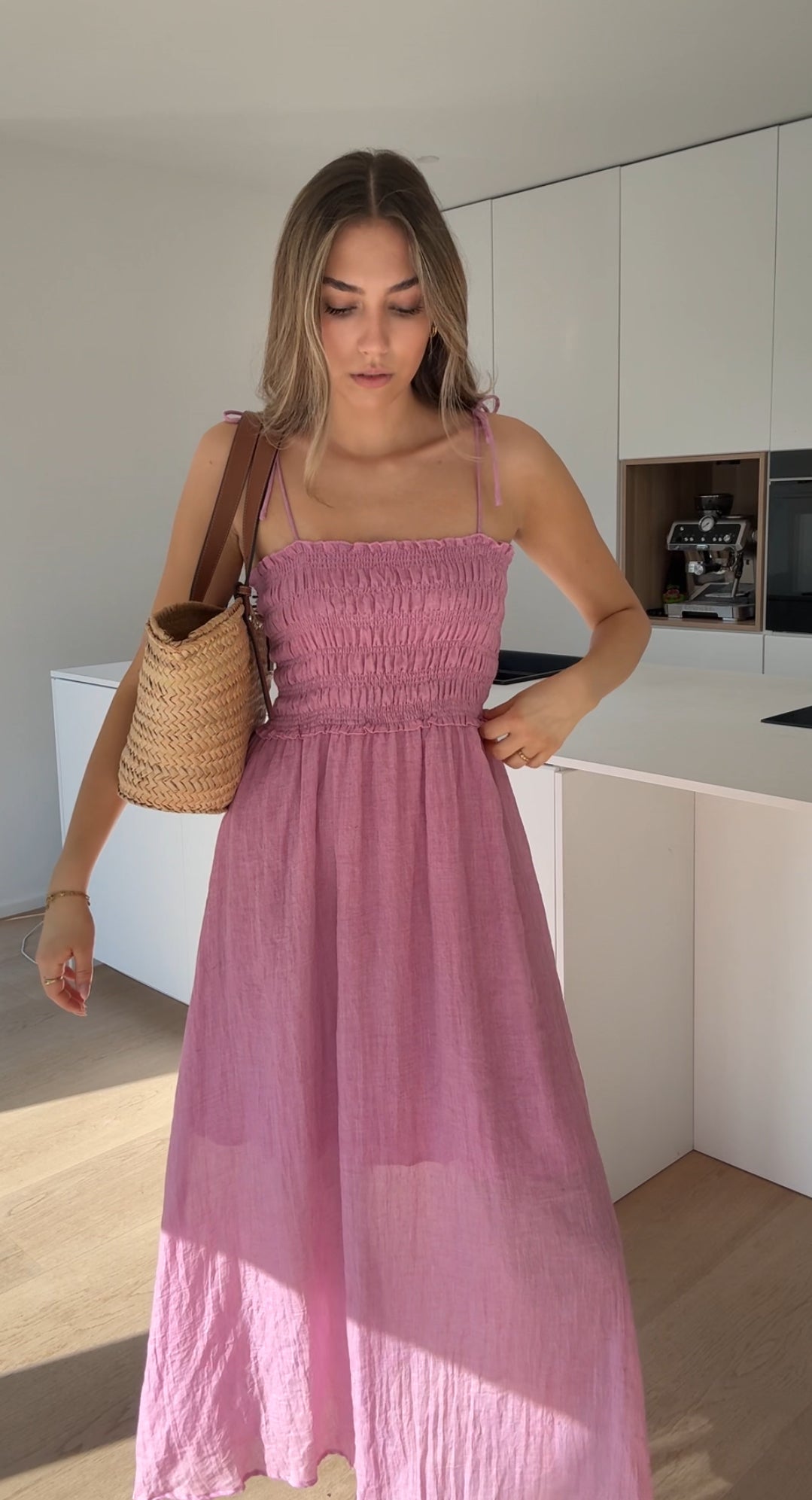 Midi | Vestido maxi de algodón coconut