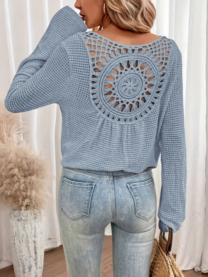 Sacha | Elegante camiseta con cuello en V y tejido de gofre