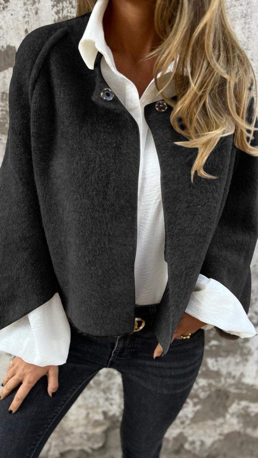 Bea | Chaqueta de lana para mujer con cuello redondo y mangas largas
