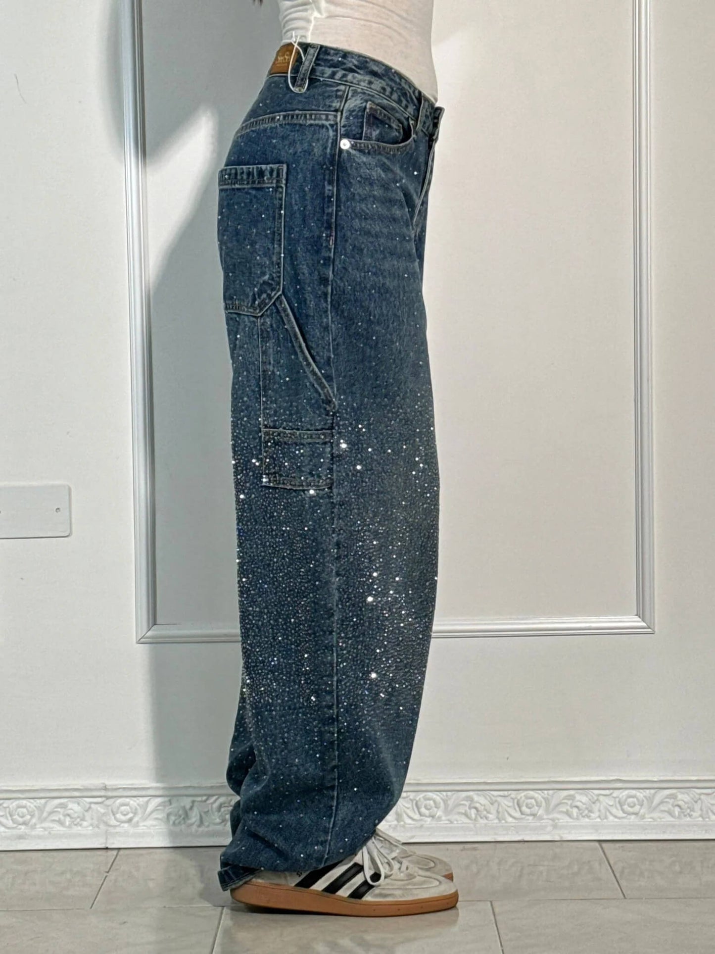 Gertrud | Jeans perlas diamante
