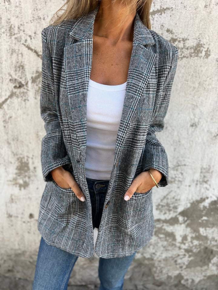 Maria | Blazer informal a cuadros con solapa