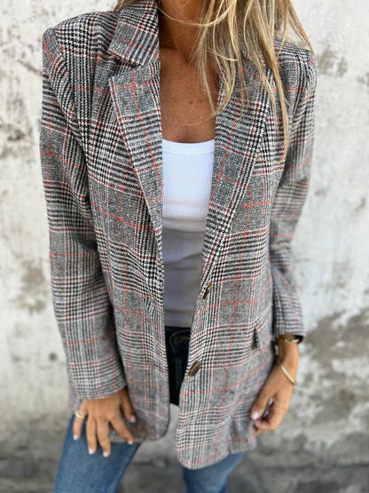 Maria | Blazer informal a cuadros con solapa