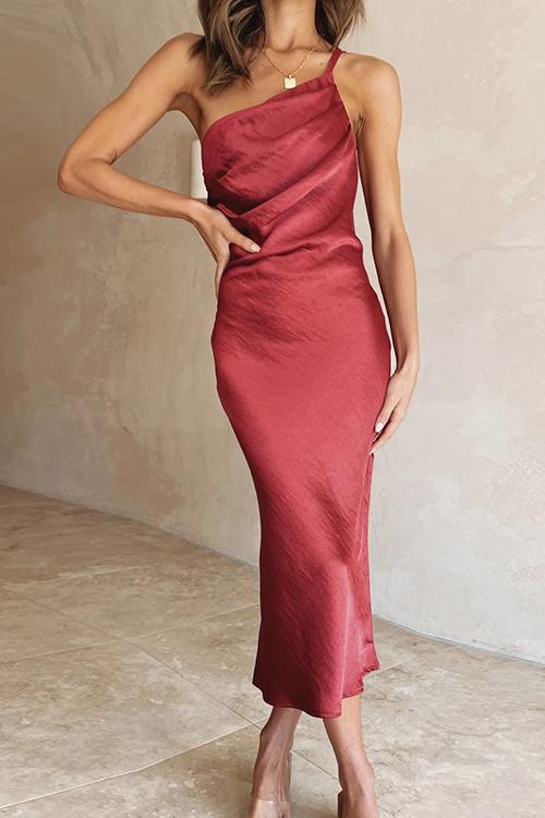Nina | Vestido midi de un solo hombro