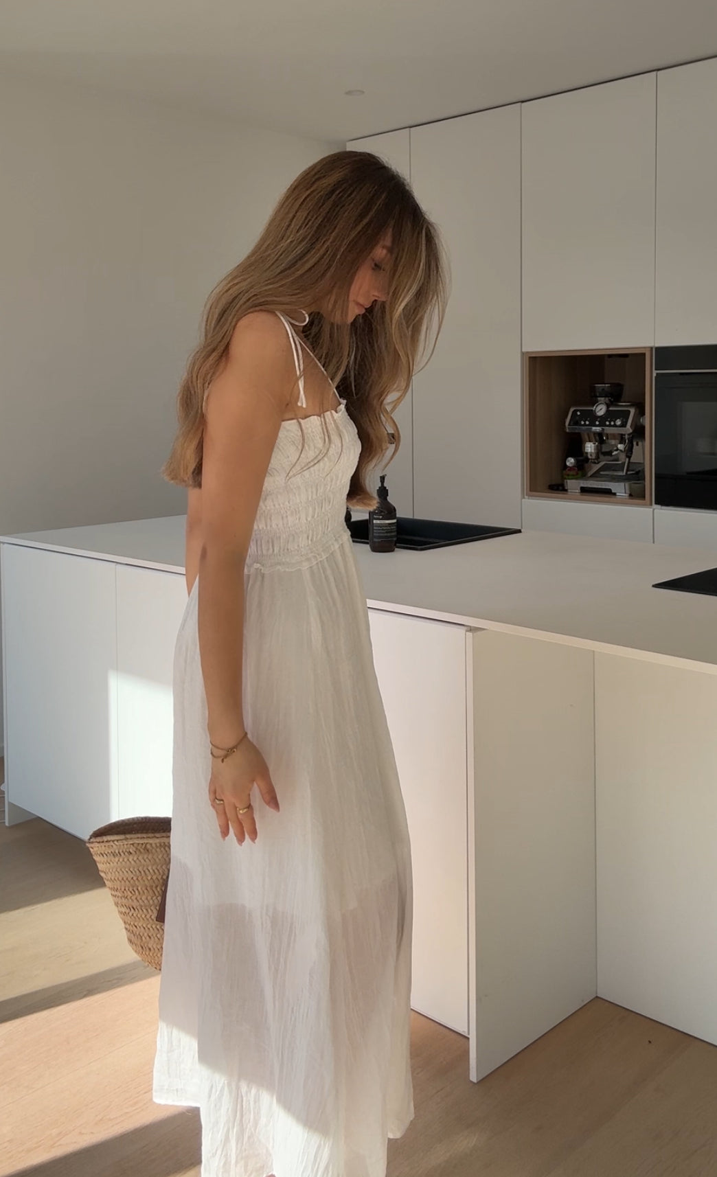Midi | Vestido maxi de algodón coconut
