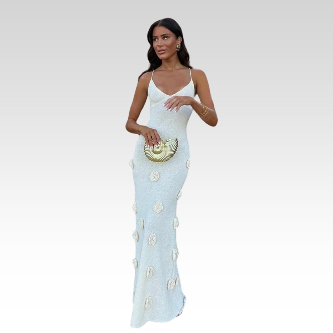 Leia | Vestido con detalle de rosas