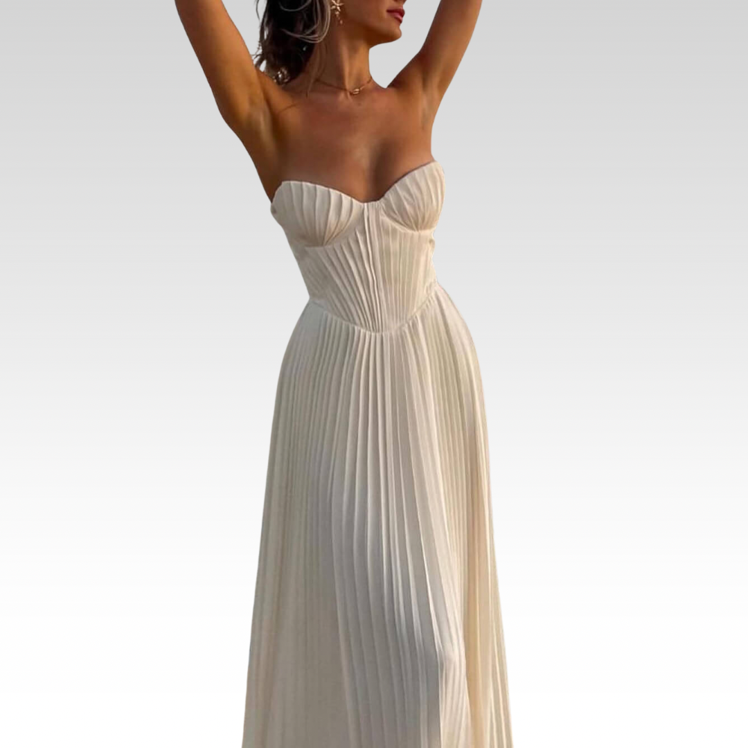 Louise | Elegante vestido sin tirantes con plisado