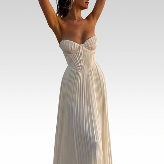 Louise | Elegante vestido sin tirantes con plisado