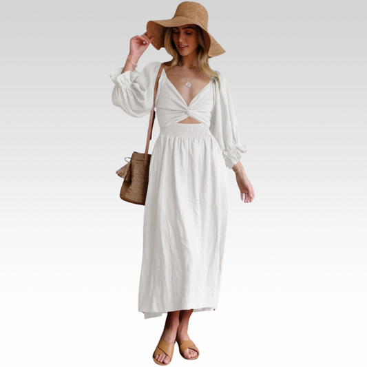 Ophelia | Vestido francés con mangas con volantes