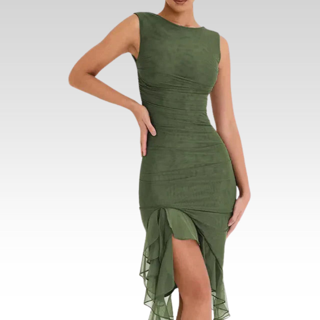 Rozz | Vestido midi con volantes