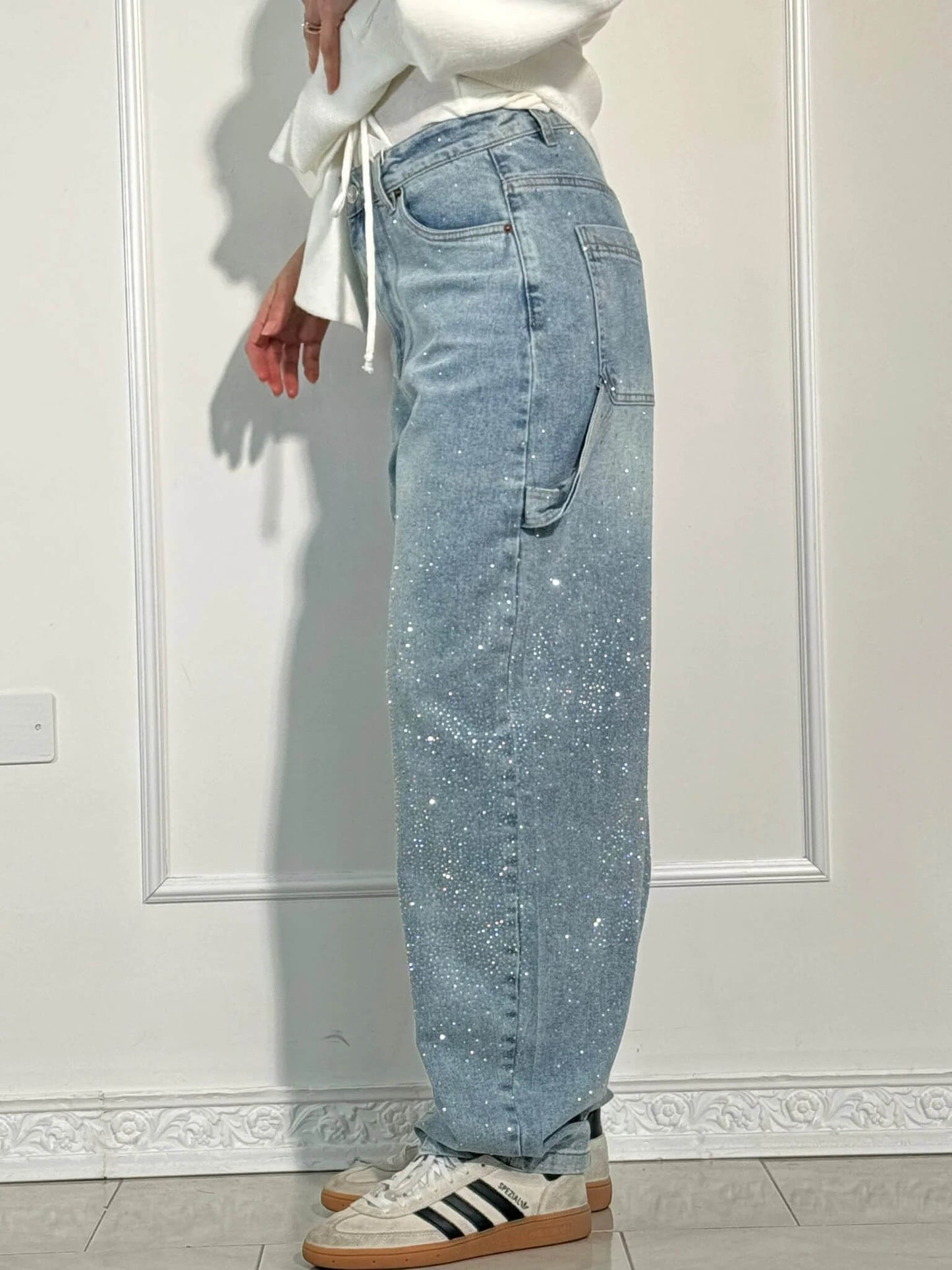 Gertrud | Jeans perlas diamante