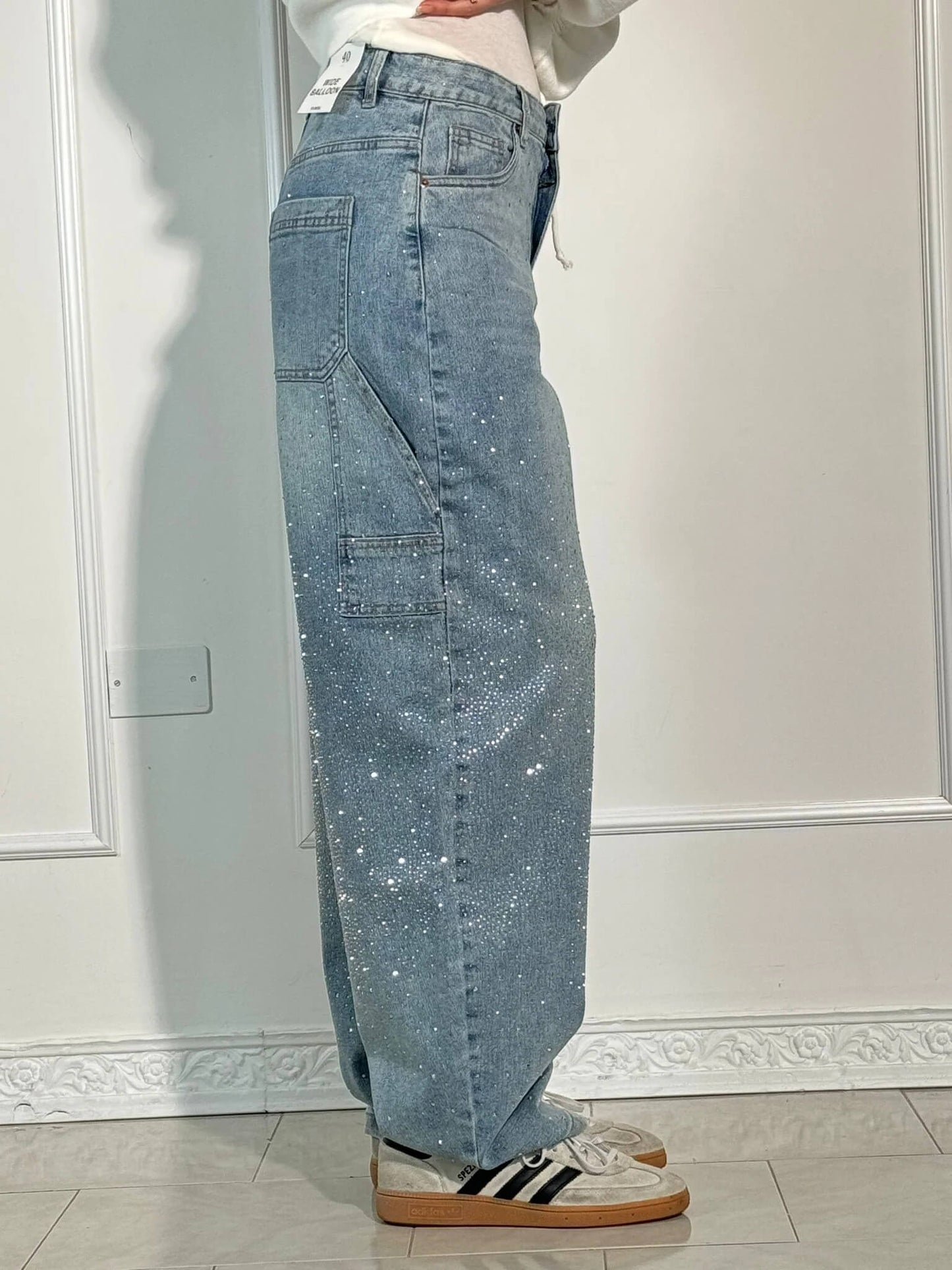 Gertrud | Jeans perlas diamante