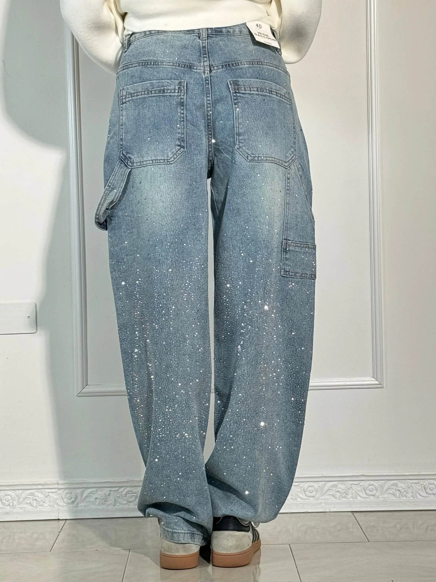 Gertrud | Jeans perlas diamante