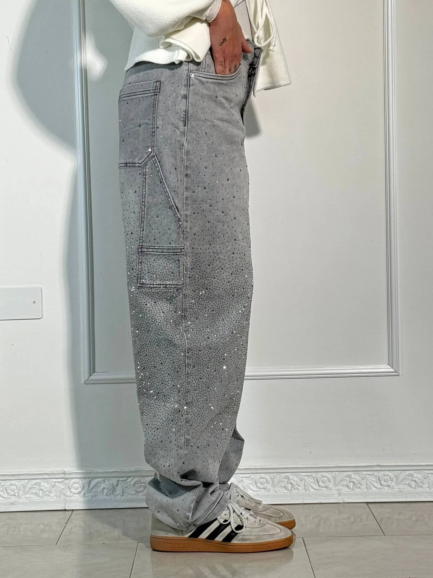 Gertrud | Jeans perlas diamante