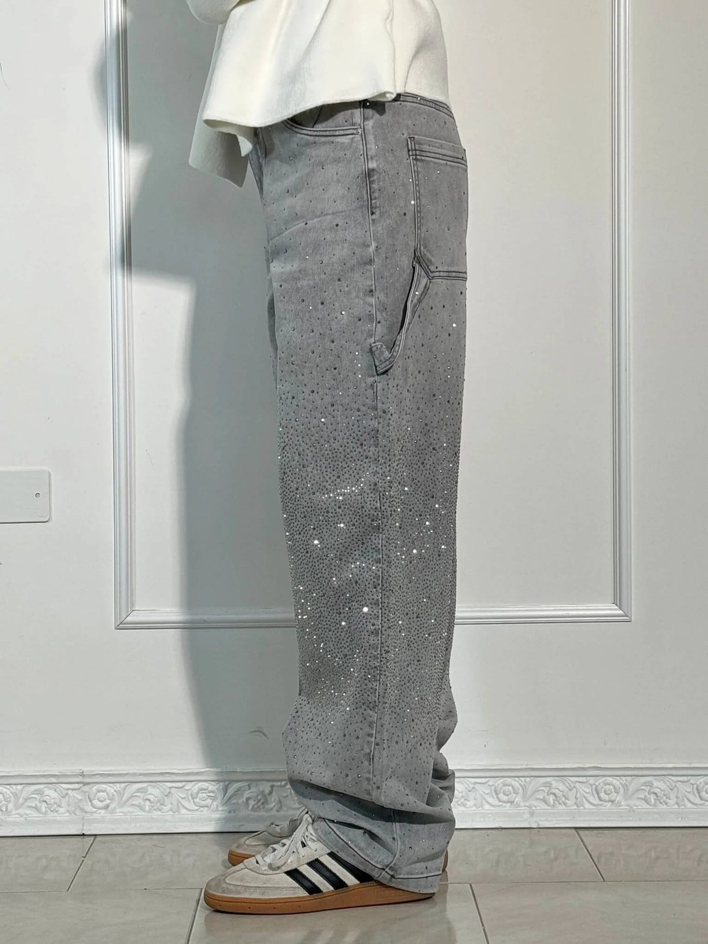 Gertrud | Jeans perlas diamante