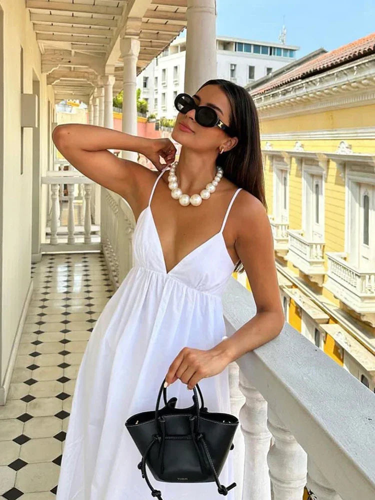 Klaudia | Vestido midi blanco para las fiestas