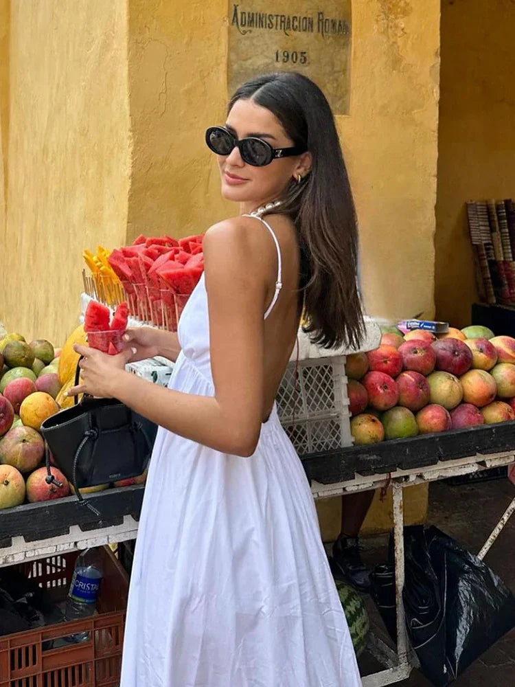 Klaudia | Vestido midi blanco para las fiestas