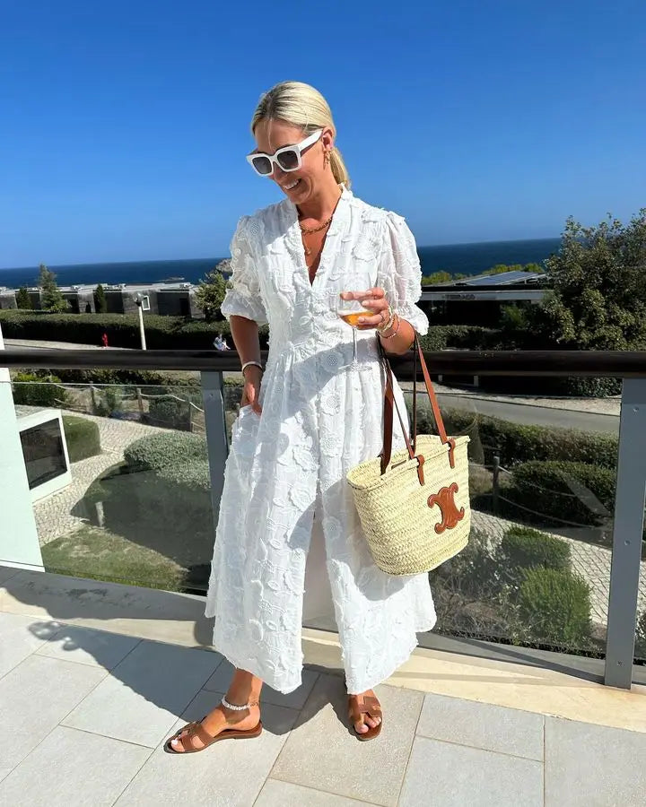 Dorothea | Vestido floral blanco V