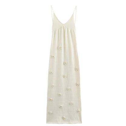 Leia | Vestido con detalle de rosas