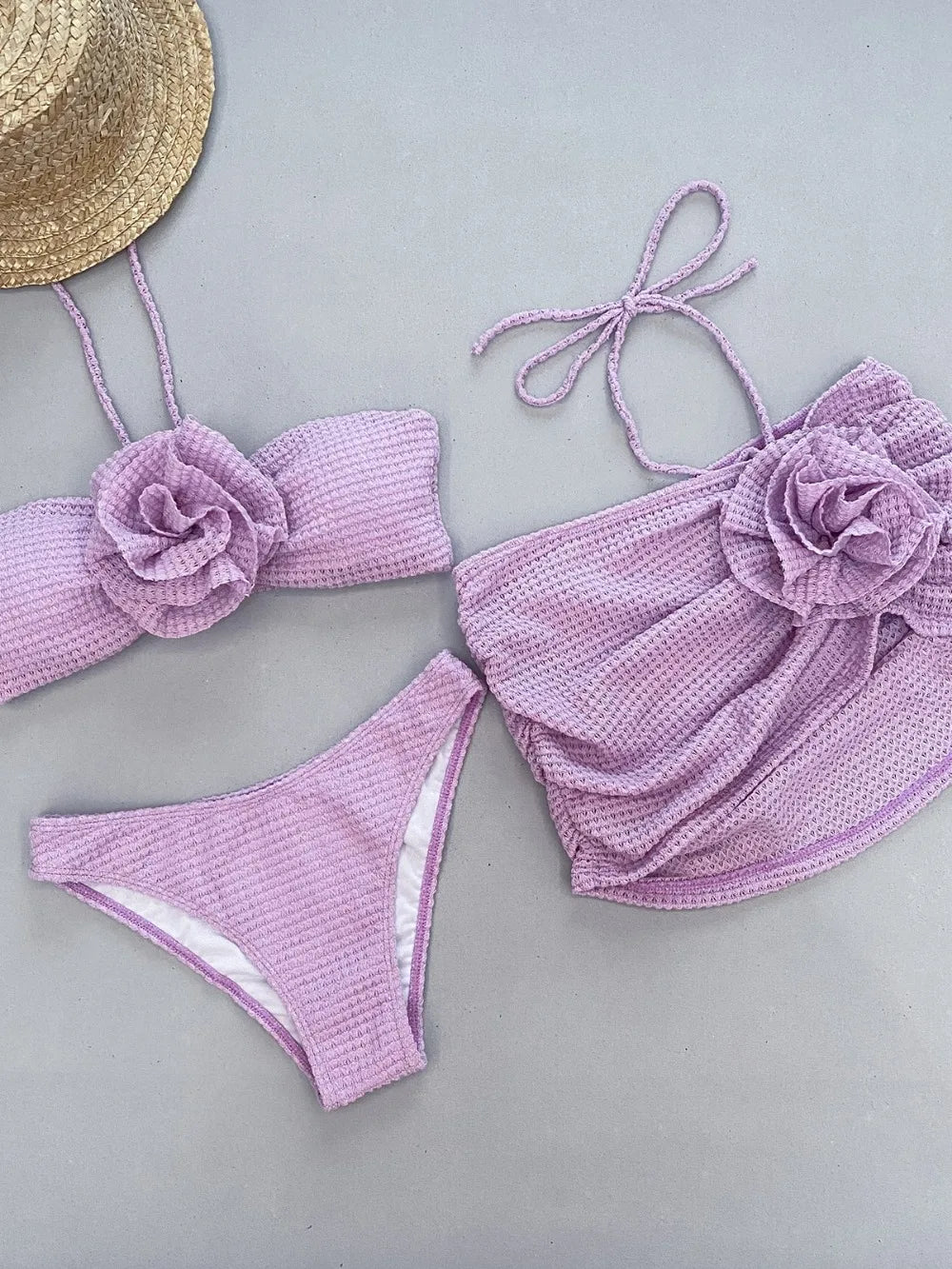 Emma | Bikini rosa blanco