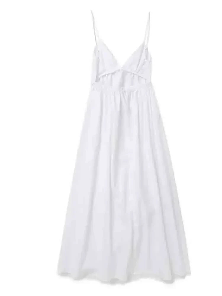 Klaudia | Vestido midi blanco para las fiestas