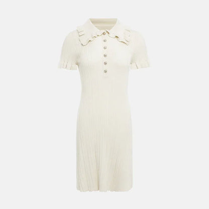 Luna | Vestido con volantes botón pecho
