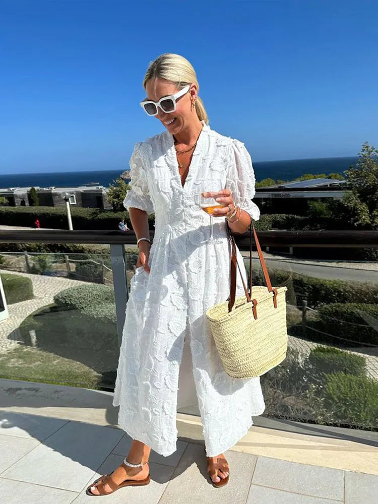 Dorothea | Vestido floral blanco V