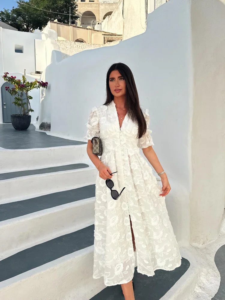 Dorothea | Vestido floral blanco V