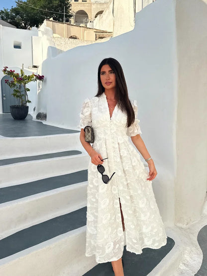 Dorothea | Vestido floral blanco V