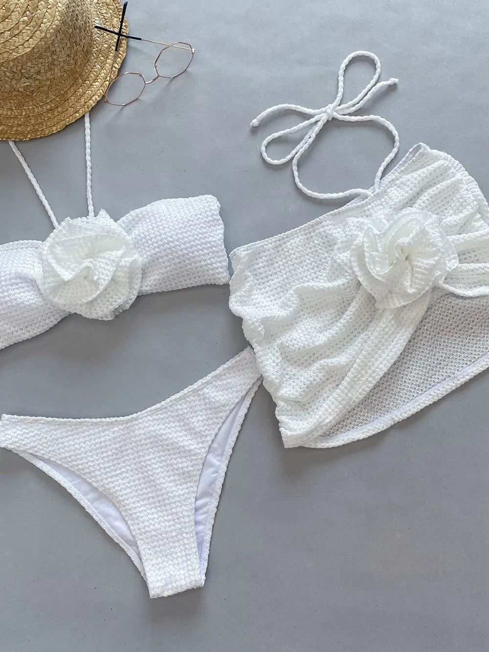 Emma | Bikini rosa blanco