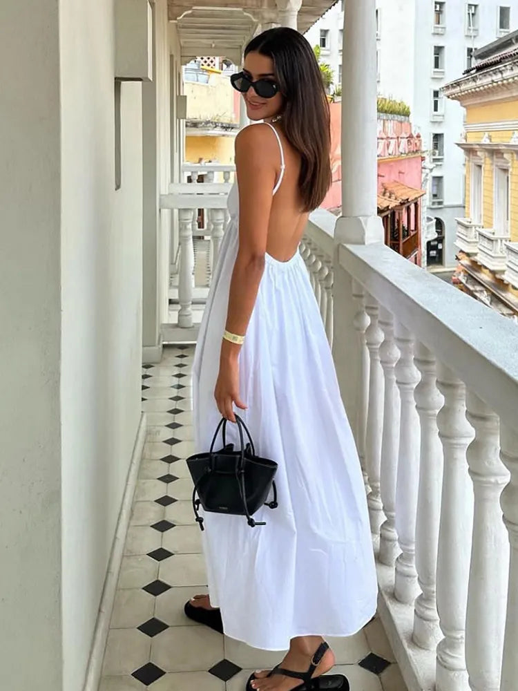 Klaudia | Vestido midi blanco para las fiestas